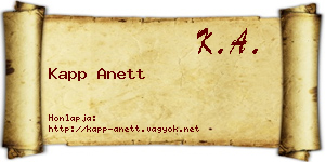 Kapp Anett névjegykártya